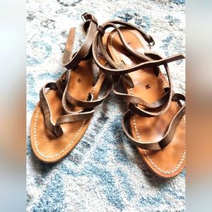 K.JACQUES ST. TROPEZ tan leather sandals, size 7.5/38